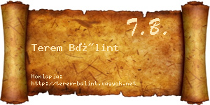 Terem Bálint névjegykártya