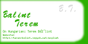 balint terem business card